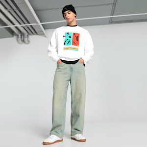 GRAPHICS "Technisch" Men's Relaxed Fit Crew-Neck Sweatshirt, PUMA White, extralarge-IND